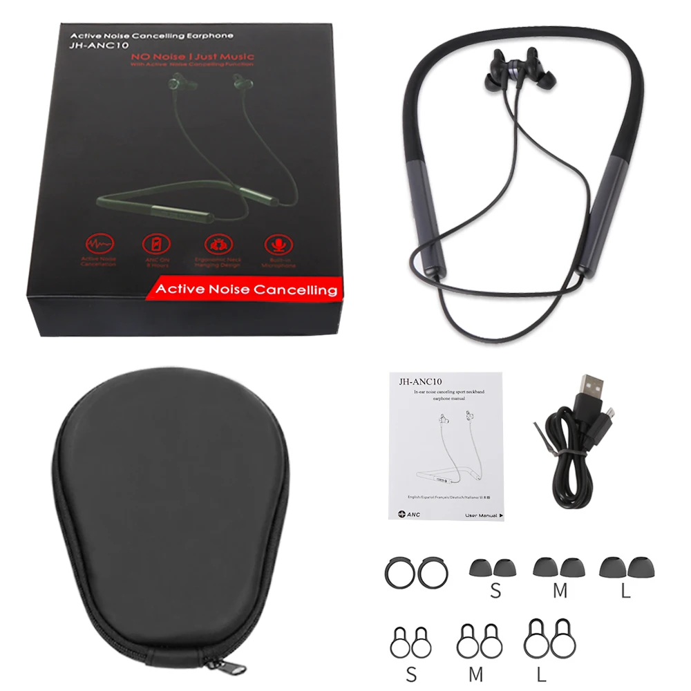 Cigfun Wireless Earphone ANC Headphone Bluetooth5.0 Sport Neckband Headphones With Mic Active Noise Cancelling Headset For Phone