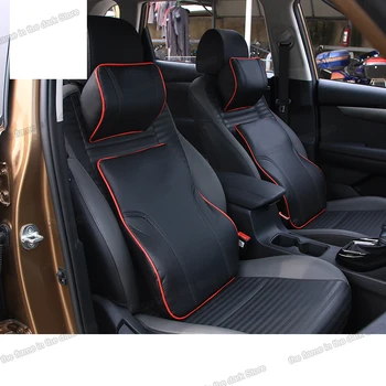 

Lsrtw2017 Luxury Cotton Leather Car Seat Headrest Lumbar Pillow Air Conditioning Quit for Kia K2 K3 K5 Kx5 Sportage Forte Rio