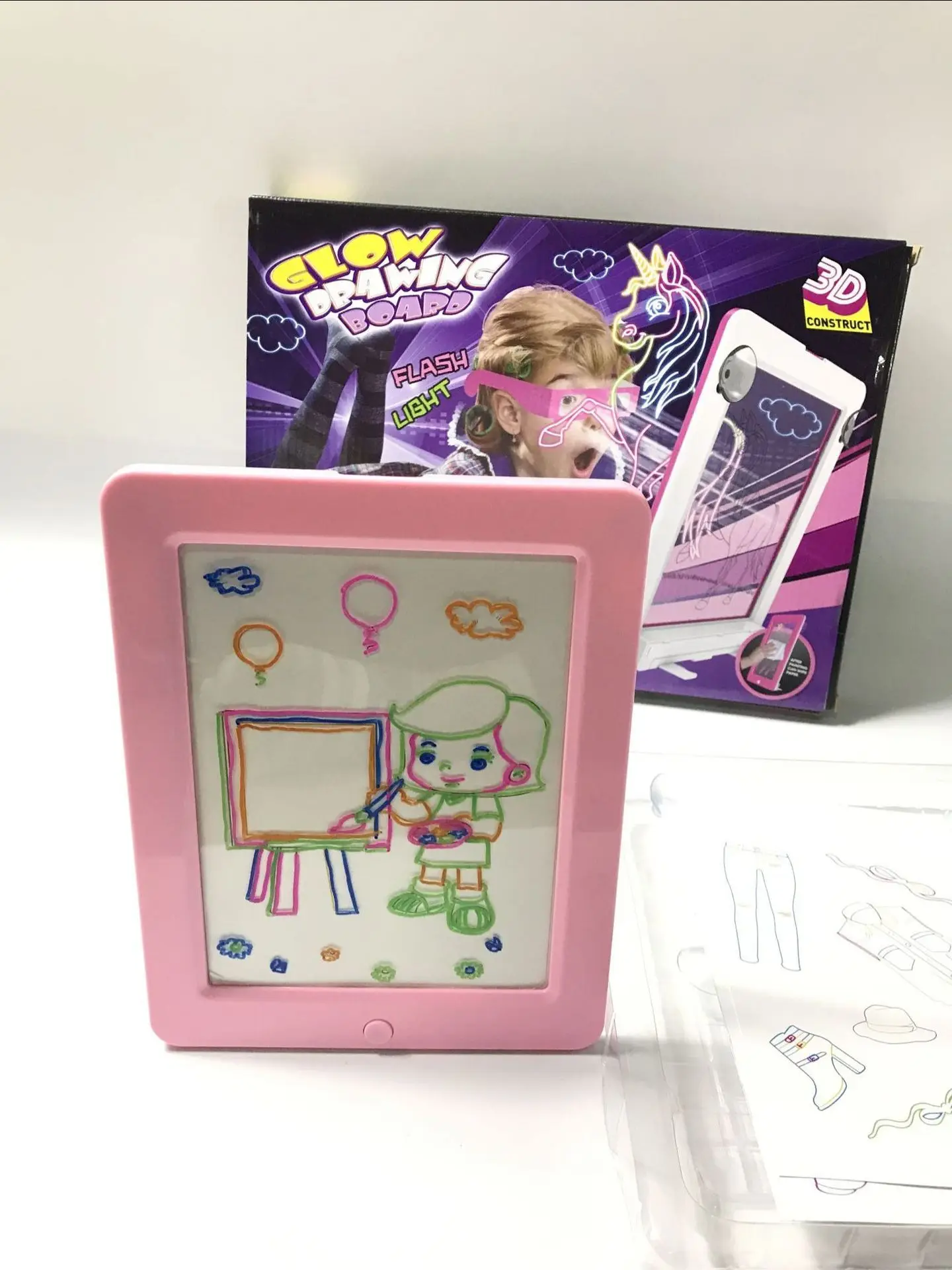 3d волшебная доска для рисования 3D magisch tekenen met licht светящаяся доска для рисования детский светодиодный доска для рисования детские игрушки