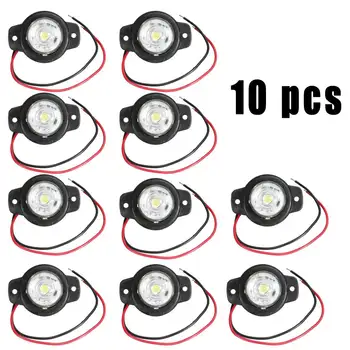 

10pcs/set 12V-30V Car Truck LED Side Marker Light Plastic Indicator Lamps Red White Yellow for Trailer Lorry Van Car Truck