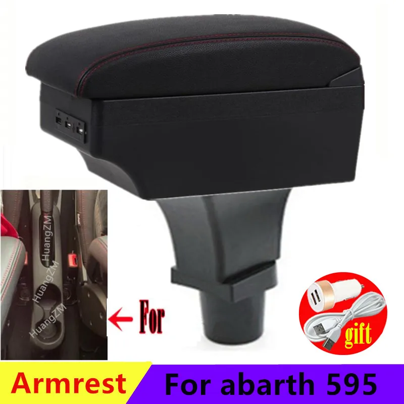 Auto Armlehnenbox Pad für Abarth 595 Competizione 2012-2020 2021 2022 2023  Auto Armlehne Sitz Box Abdeckung PU Leder Polster Auto Mittelkonsole  Armlehne Schutz,F: : Auto & Motorrad