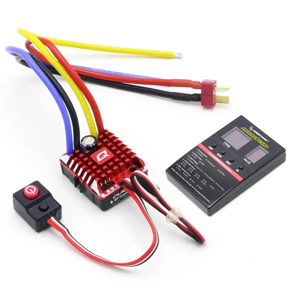 Hobbywing QuicRun 1:10 1/8 WP Crawler Brush Brushed 80A 1080 Electronic Speed Controller Waterproof ESC With Program box LED BEC | Игрушки и