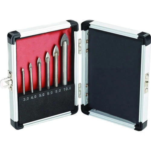 

TOP 6Pc Glass Ceramic Tile Hole Drill Bit Set for Glass Plastic Formica Tile Ceramics with Case 3,4,5,6,8&10Mm