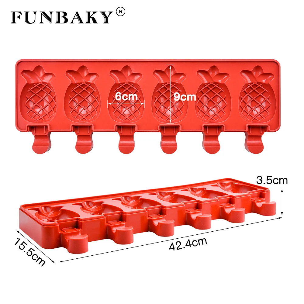 FUNBAKY новинка 6 ячеек красочная форма для фруктов мороженого льда креативная