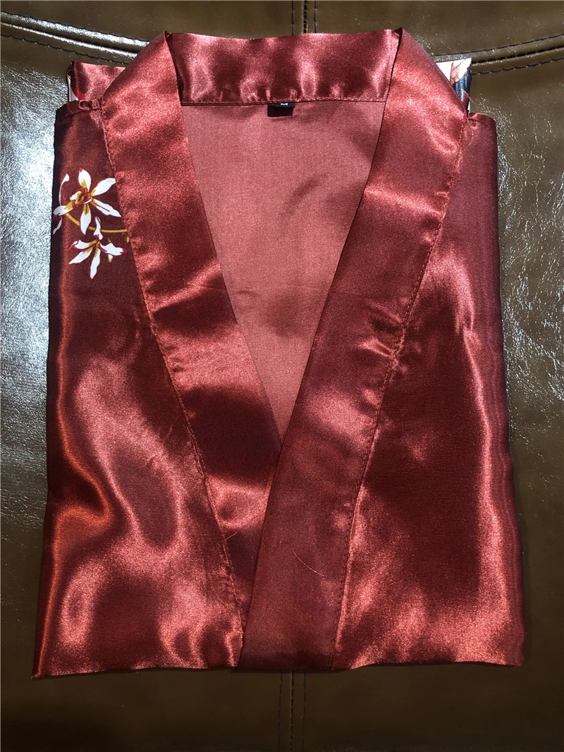 Японский стиль Короткие свободные атласные Павлин Женская юката платье пижамы Восточный кран кимоно Haori китайский Ципао ночная рубашка