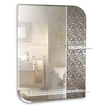 

Зеркало MIXLINE "Вьюн" 550*750 (ШВ) 2 полки/ пескоструйный рисунок