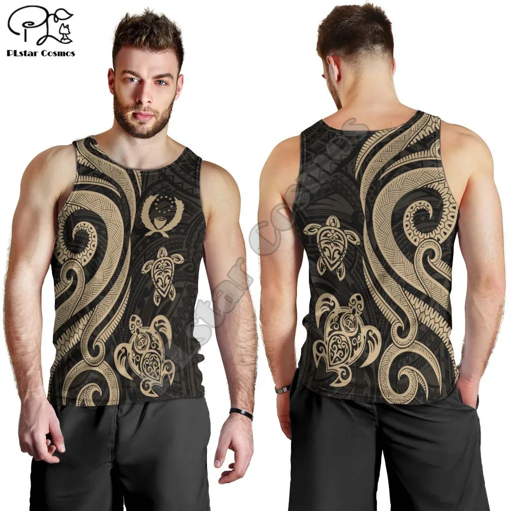 Mejor vendedor  PLstarCosmos 3DPrinted nueva moda POHNPEI Tribal Polinesia tatuajes Harajuku Streetwear Top camisetas sin mangas Fitness Unisex5 Erb1eOBp3dR