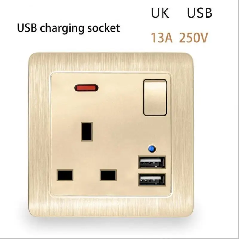 Адаптер розетка умный дом с USB 3.1A настенное зарядное устройство адаптер Великобритания стандартная электрическая вилка электрическая розетка противопожарная безопасная