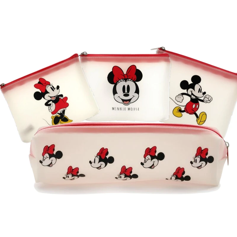 

Genuine Disney Mickey Minnie Mouse portable coin purse multi-purpose storage Bag Cosmetic pencil bag cartoon purse handbag
