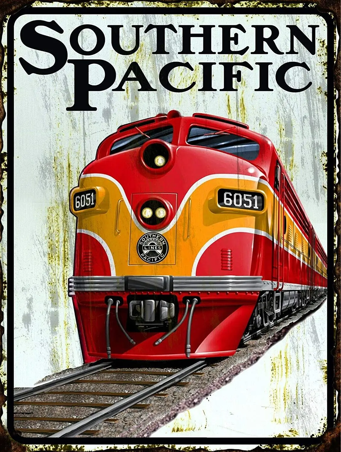 Железная дорога South Pacific винтажная металлическая жестяная ретро-вывеска