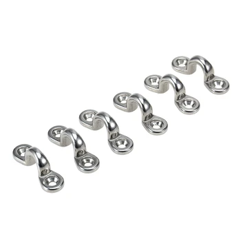 

6Pcs Kayak Pad Eyes Stainless Steel Tie Down Deck Loops Shock Cord Fastening Gear Replacement Kit FOR Kayak Canoe Rigging
