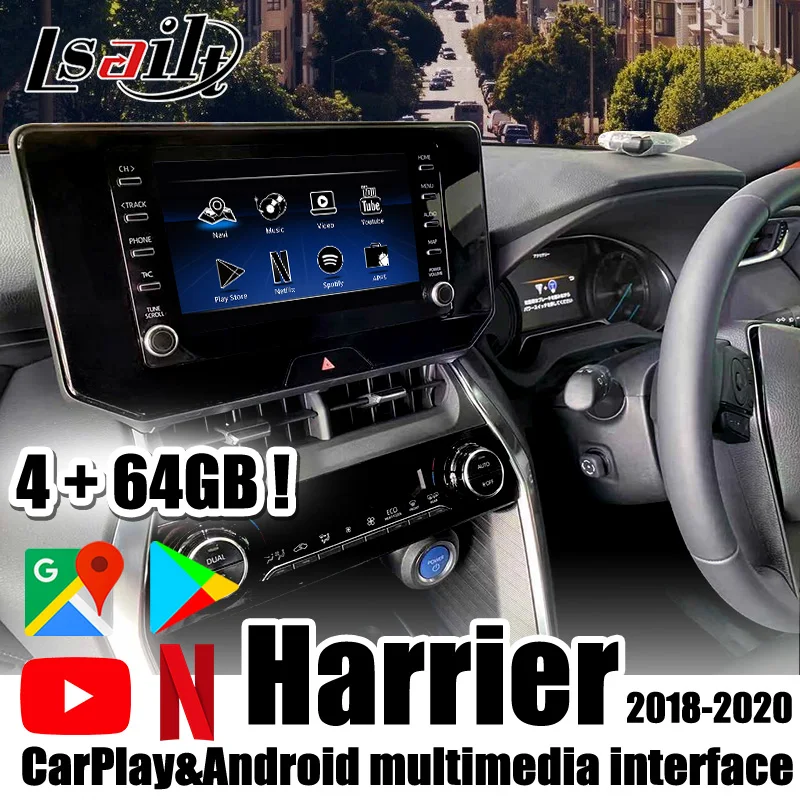 4 ГБ Lsailt CarPlay и Android мультимедийный интерфейс для Toyota Harrier 2018-2021 навигационная