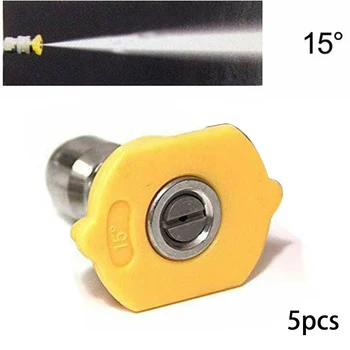 

5 Pcs Pressure Washer 15 Degree Yellow Nozzle Spray Tip 3500PSI Replacement Highly Matching The Original Equipment