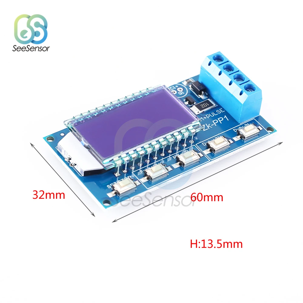 Adjustable PWM Pulse Signal Generator DC 3.3V-30V 1Hz-150KHz LCD Frequency Duty Cycle Square Wave with Anti-reverse Protection 5