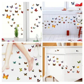 

81 Beautiful Butterfly Wall Stickers DIY Decoration Kitchen Refrigerator Living Room Window Kids Room Bedroom Wall Stickers