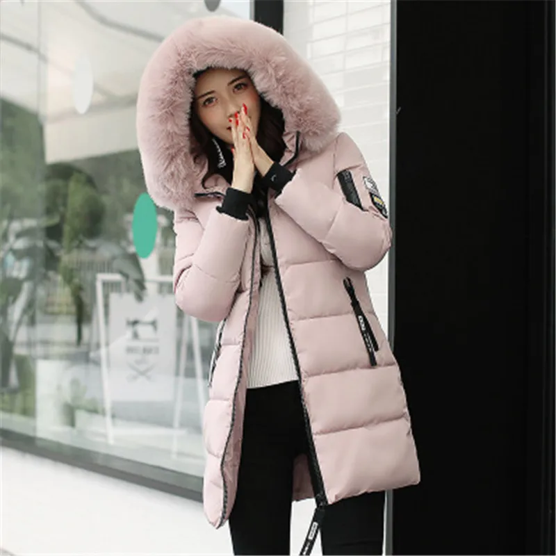 

Women's loose down jacket 2019 new slim thick big fur collar winter jacket long section