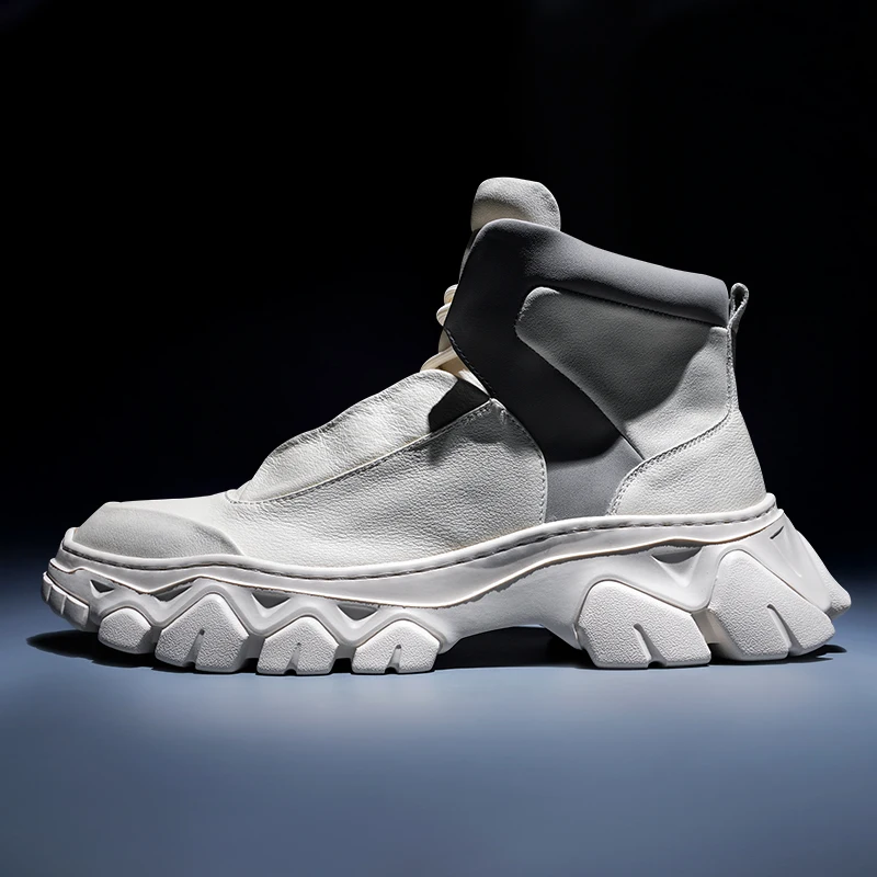 Зимние Теплые ботильоны из натуральной кожи; Мужская Роскошная повседневная обувь с высоким берцем в британском стиле; черные кроссовки на ... Зимние Теплые ботильоны из натуральной кожи; Мужская Роскошная повседневная обувь с высоким берцем в британском стиле; черные кроссовки на ...