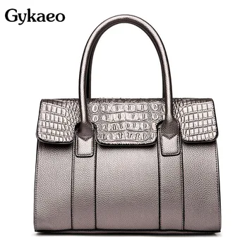 

Gykaeo New European and American Style Fashion Handbag Women Crocodile Pattern Shoulder Bags Mother Large Capacity Messenger Bag