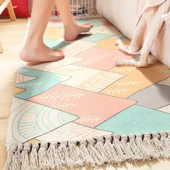 

Fresh Decorative Mat Multi Size Bedroom Hill Contracted Home Carpet Cotton Carpet Kitchen Decoration Living Room Nordic Style