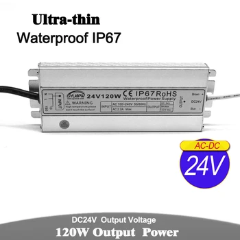 

Ultrathin Power Supply DC24V 5A 120W IP67 Waterproof Transformers 100-240v AC-DC Outdoor Power Adapter For Led Strip Light CCTV