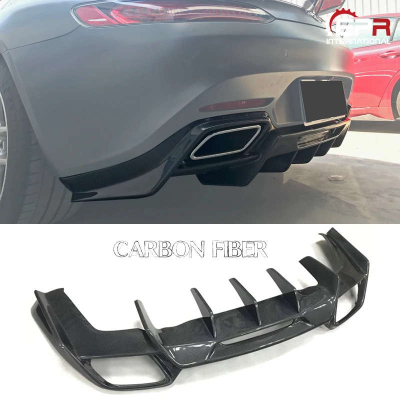 

Car-styling Ren Style Carbon Fiber Rear Diffuser Glossy Finish Bumper Splitter Lip Tuning Set Fibre Drift Kit For Benz AMG GT