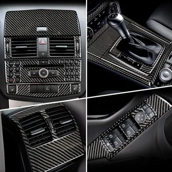 

Carbon Fiber For Mercedes Benz C Class W204 Car Inner Gearshift Air Conditioning CD Panel Reading Light Cover Trim Car Stickers