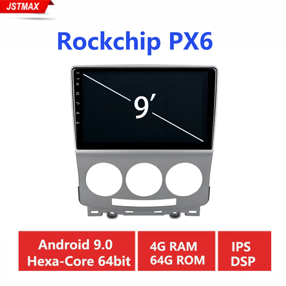 " ips автомобильный стерео Android 9,0 мультимедиа gps для Mazda 5 2010 2011 2012 2013 навигации Bluetooth MP3 плеер 64G Встроенная память - Цвет: PX6  4G-64G DSP