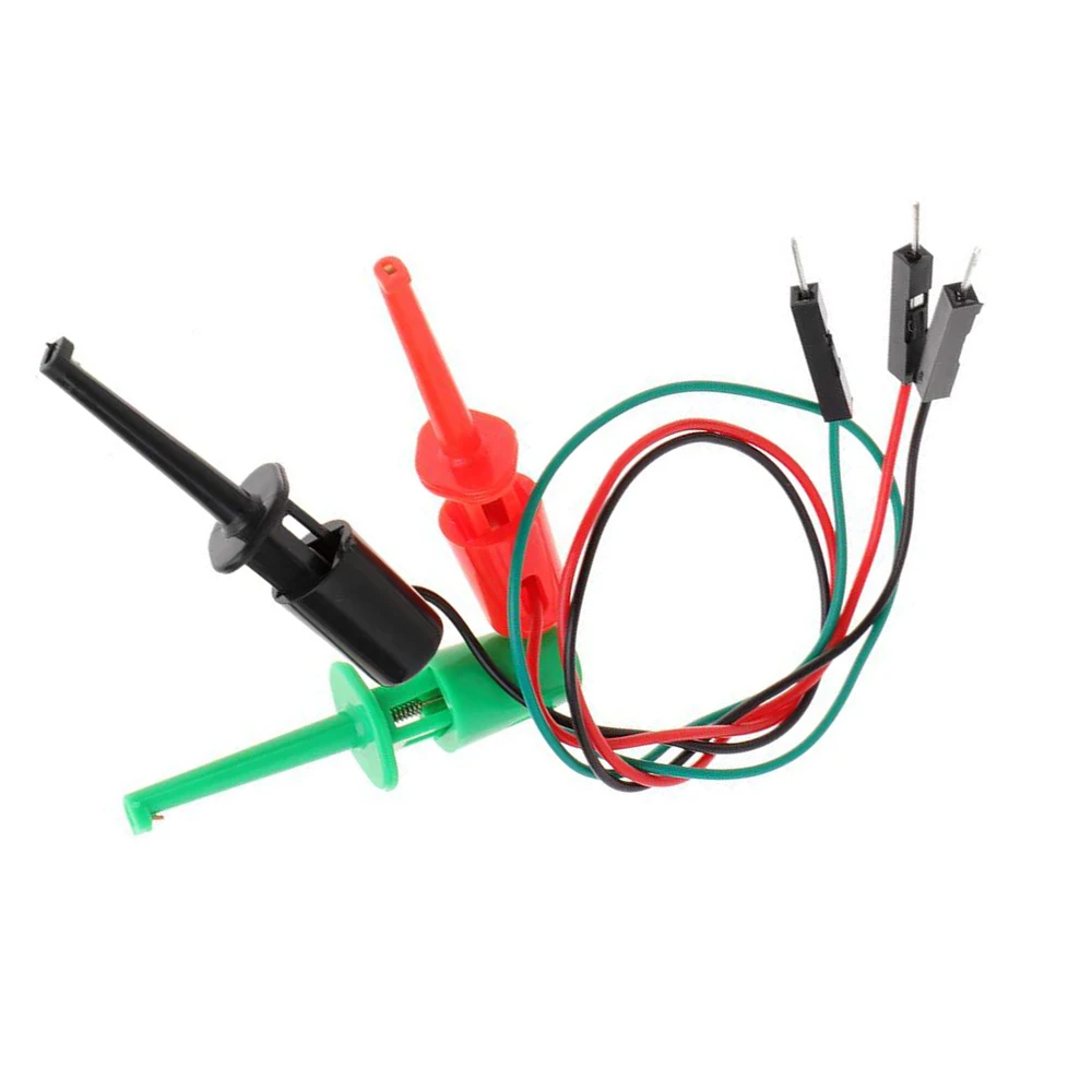 Electrical Hook Test Clip Set with DuPont Line - 3-Piece Kit