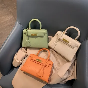 

Ostrich Pattern Bag 2020 New Fashion Women's Bag Slung Shoulder Shoulder Portable Mini Bag High Quality Women Purse and Handbags