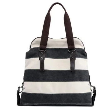 

ASDS-Canvas Bag Ladies Striped Canvas Handbag Ladies Tote Bag Shoulder Bag Female Messenger Bag Ladies
