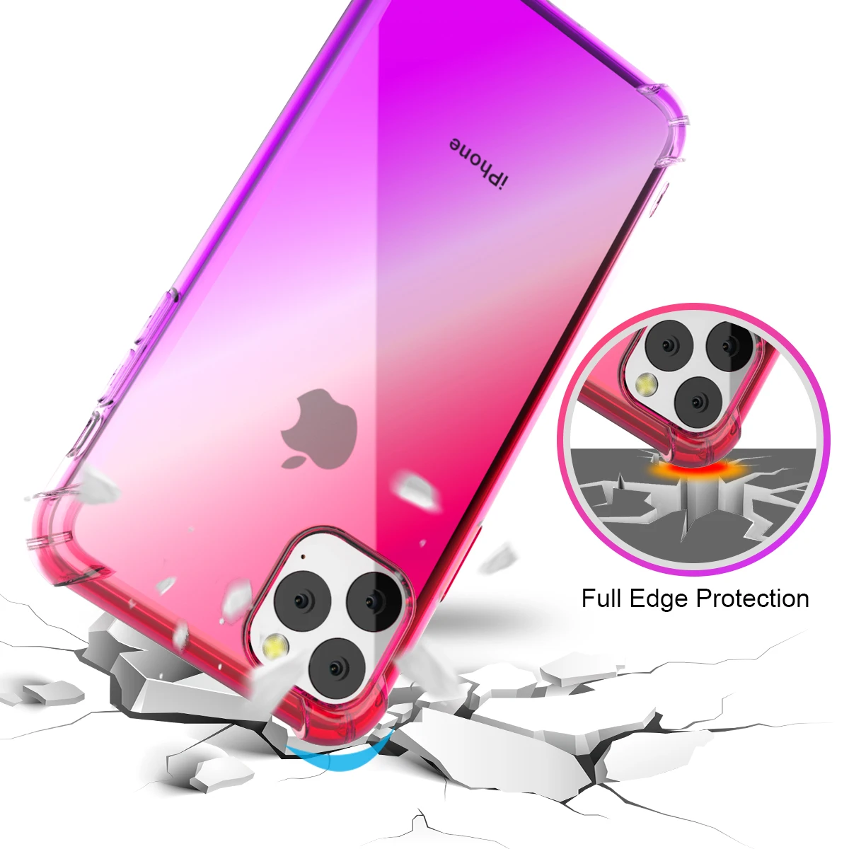 Для iPhone 11 11 Pro 11 Pro Max Силиконовый противоударный чехол с защитой от царапин градиентного цвета мягкий чехол из ТПУ для iPhone 11 чехол прозрачный