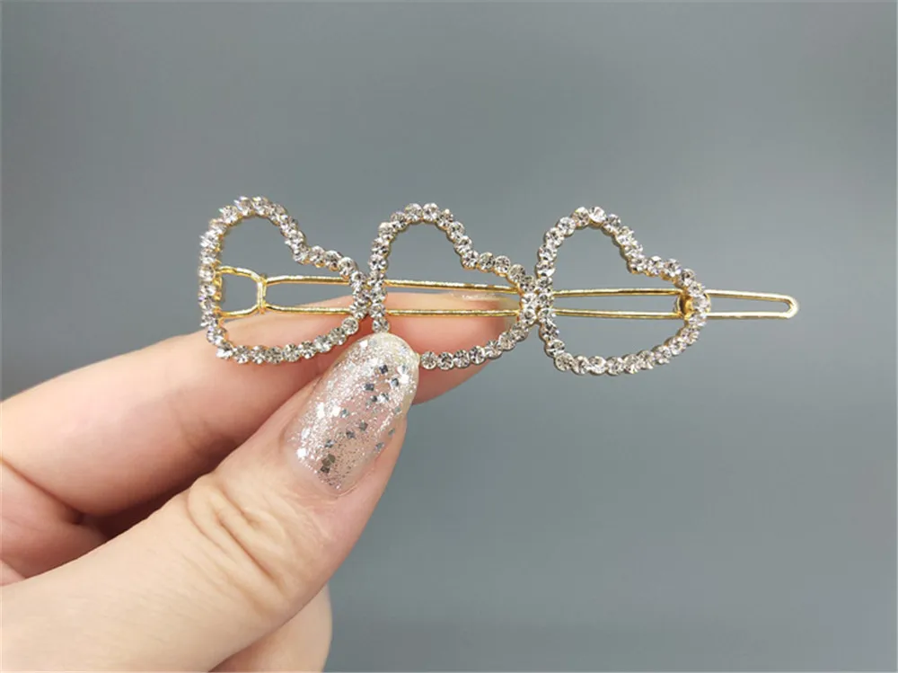 1PC New Shining LOVE Triangle Star Hairpins Diamond Barrette Hair Clips For Girls Styling Tool Hairgrip Women Hair Accessories (12)