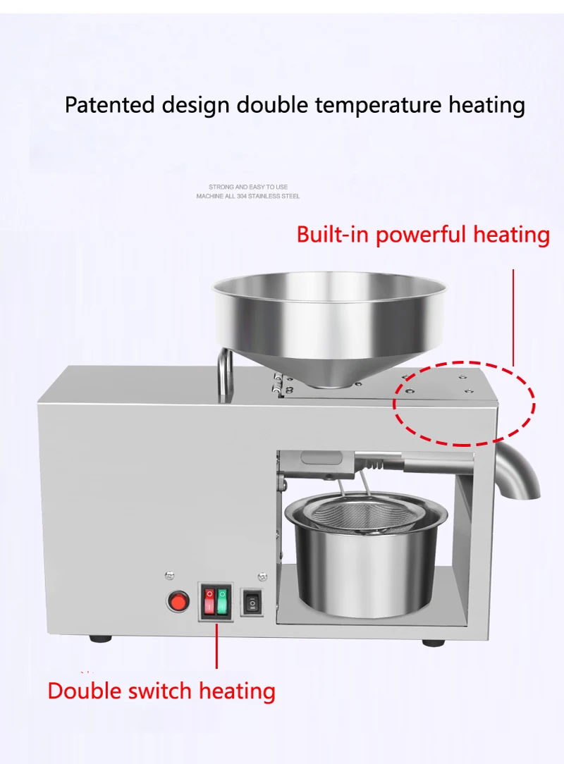 Автоматическая машина для масла из нержавеющей стали, домашний пресс для масла, пресс для экстрактора арахисового масла