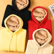 

Autumn Berber Fleece Hoodies Down Winter Coats For Women Lamb wool hooded Sweatshirts Plus Velvet thick Coat Long Sleeve Top