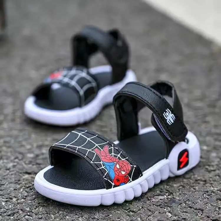 Summer Baby Boys Sandals Kids Beach Shoes Children Shoes Cartoon Spiderman Girl Shoes Baby Sandals Breathable Soft Toddler Shoes leather girl in boots Children's Shoes