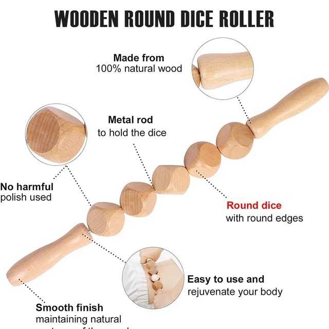 Tcare Wooden Body Massage Tool Foot Reflexology Acupuncture Thai Massage Roller Therapy Meridians Scrap Lymphatic Health