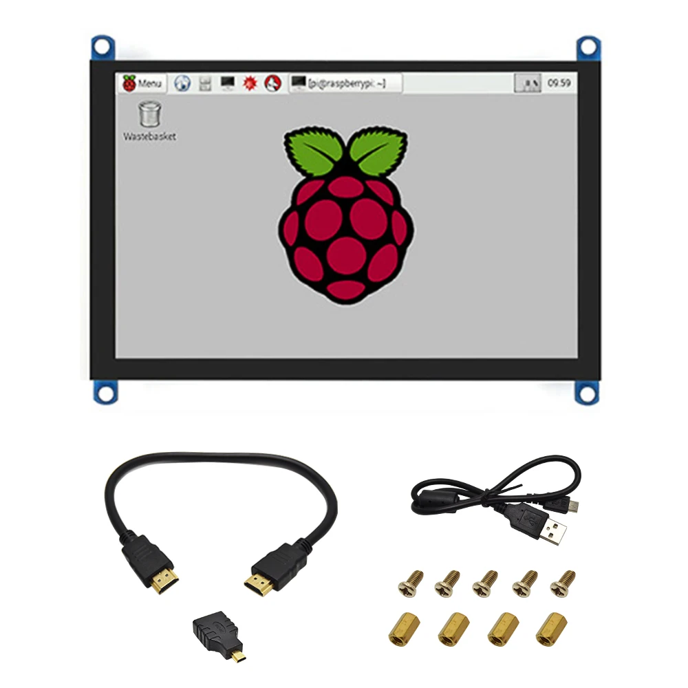 ЖК экран с сенсорным экраном для Raspberry Pi 4B/3B +/Jetson Nano 5 дюймов HDMI 800*480 интерфейс
