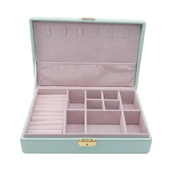 

Popular Jewelry Display Large Capacity Storage Box Fashion Travel Makeup Box PU Leather Watch Jewelry Box Casket For Decoration