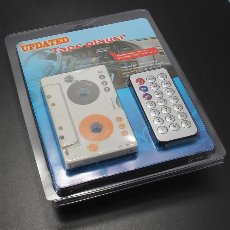 Портативная винтажная Автомобильная кассета SD MMC MP3 лента стерео аудио кассетный плеер адаптер Комплект с несколькими режимами эквалайзера дистанционное управление