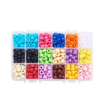 

594Pcs Multi-Colored Pony Beads Kit for Friendship Bracelet Jewelry Making and Hair Braids(6X9mm)