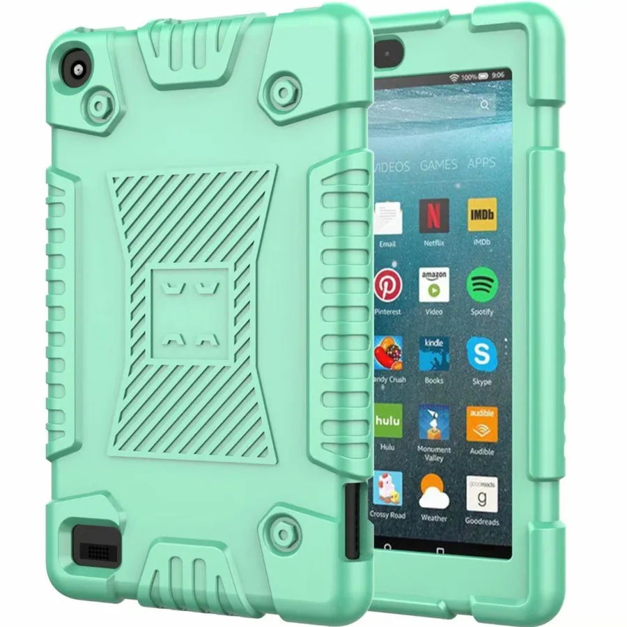 Mint Green Для Amazon Kindle Fire 7 мягкий ударостойкий силиконовый чехол для планшета чехол для нового Kindle Fire 7 9th Generation - Цвет: Mint Green