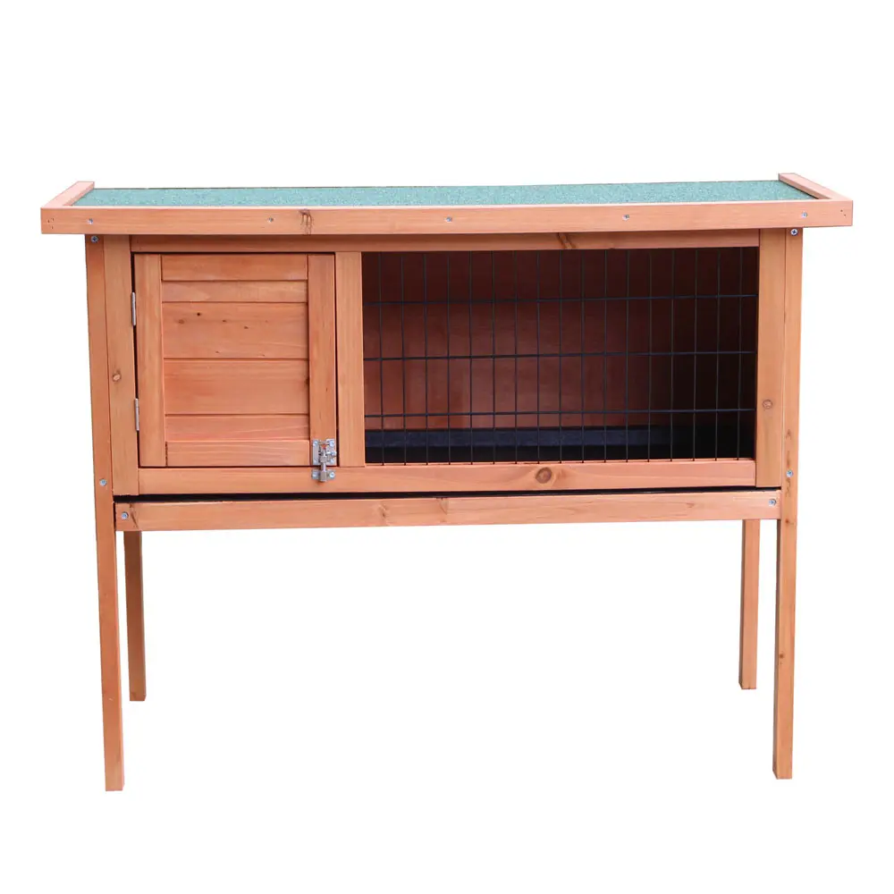 

36" Chicken Coop Hen House Fir Wood Pet Animal Poultry Cage Single Deck Waterproof Rabbit Guinea Pig Ferret Hutch Nature[US-W]
