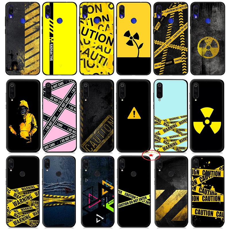 yellow warning caution Soft Case for Xiaomi Mi A1 A2 A3 8 9 Se Lite 9T Pro Max 3 Mia1 Mia2 MiA3 Pocophone F1 |