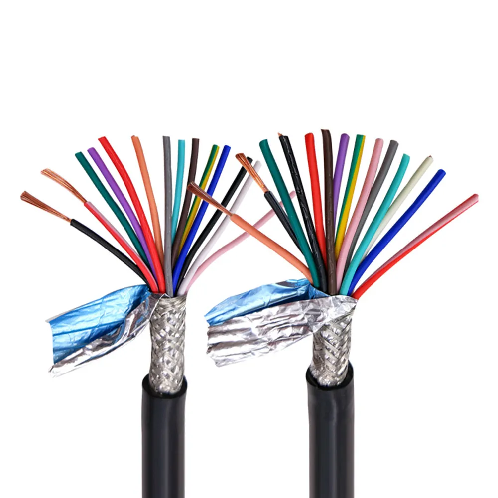 Multi-core shielded cable RVVP17AWG 1.0mm2 3 4 5 6 8 10 12 14 16 20 24 core anti-interference control signal wire