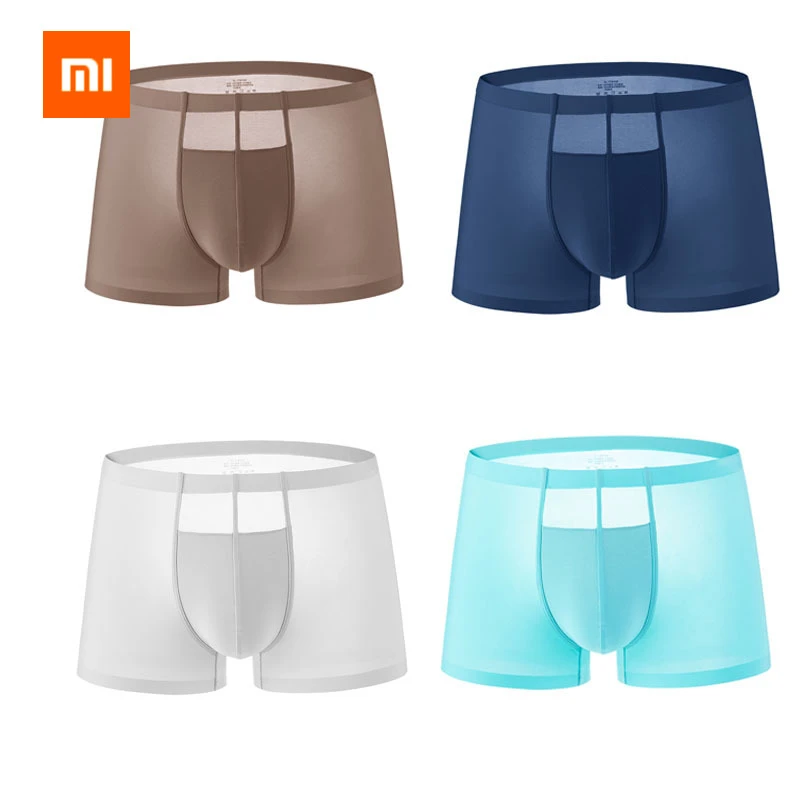 Xiaomi ropa interior de seda de hielo para hombre, Calzoncillos Bóxer 3D Ultra finos, cómodos, transpirables, de secado rápido|Control remoto inteligente| AliExpress