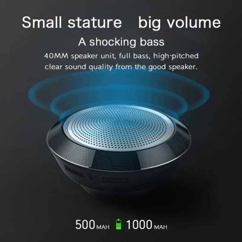 KNY500mAh/1000mAh Портативный TWS Bluetooth 4 2 динамик маленький Hi Fi чистый истинный