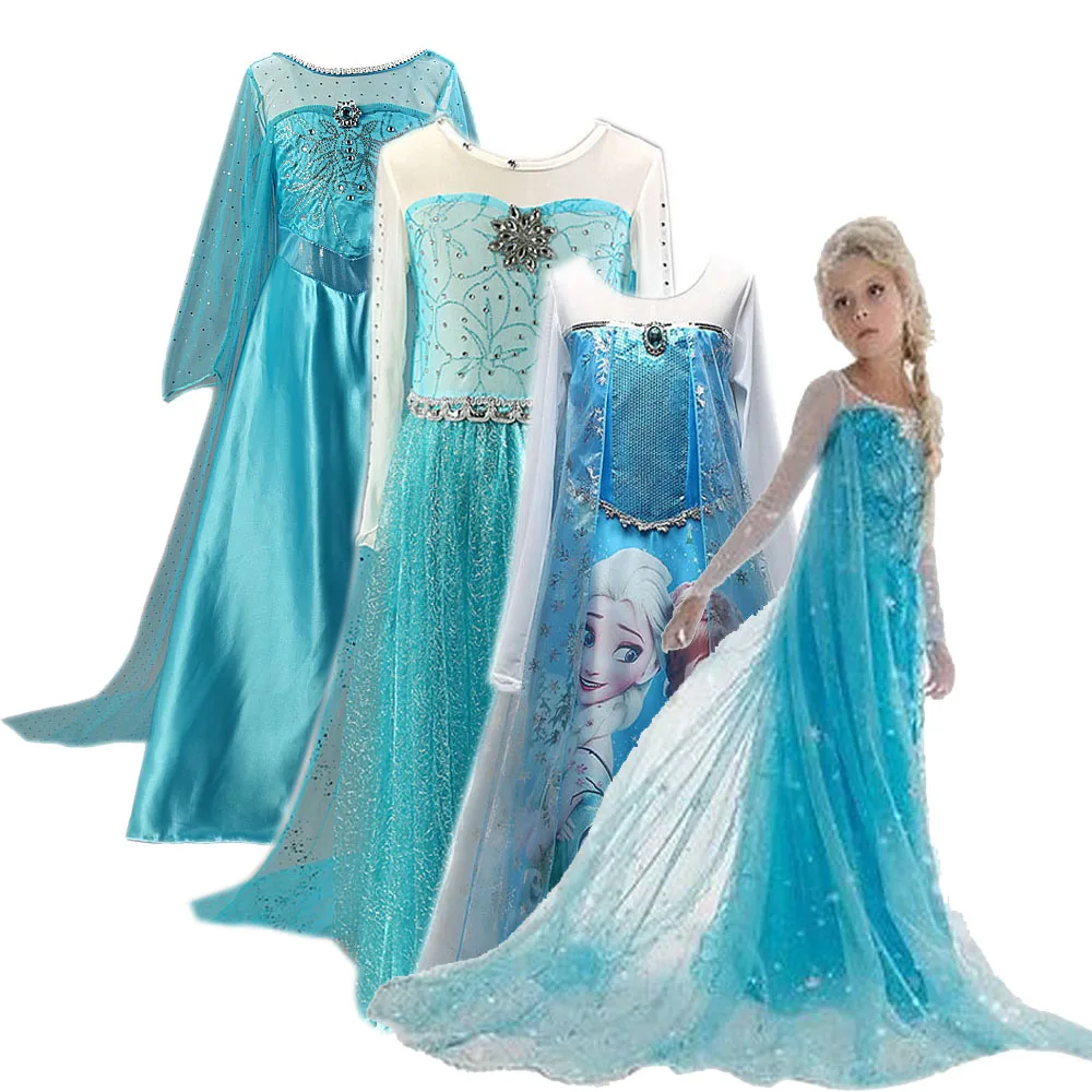 

Cosplay Queen Elsa Elsa Elza Costumes Vestido Princess Dress For Girls Party Christmas Vestidos Fancy Wedding Kids Girls Dresses