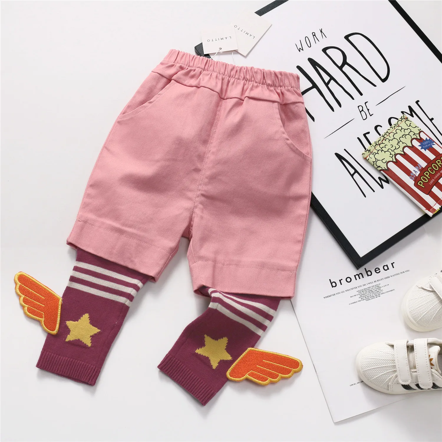 Tonytaobaby Autumn Winter Clothes New Children's Wear Pants Girls Pants Baby Boy Clothes Toddler Pants - Цвет: Розовый