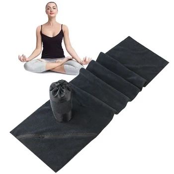 

Fitness Fast Drying Towel Extra Long Gym Zip Pocket Swimming Bath Sports Soft Camping Microfiber