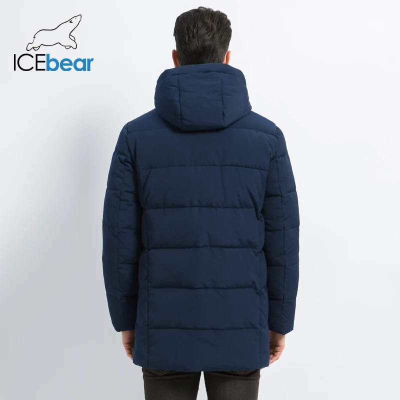 ICEbear2019 Новые мужские зимние куртки Стильное мужское пальто высокого качества Мужская одежда бренд одежды Толстая теплая одежда с капюшоном MWD19925D